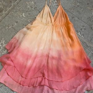 Silk Tie-dyed Gypsy 05 Tiered Slip Dress